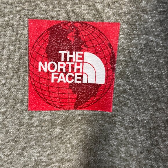 North Face Hoodie Mens Large Sweatshirt Logo Pullover Kangaroo Pockets Khaki - Picture 2 of 13